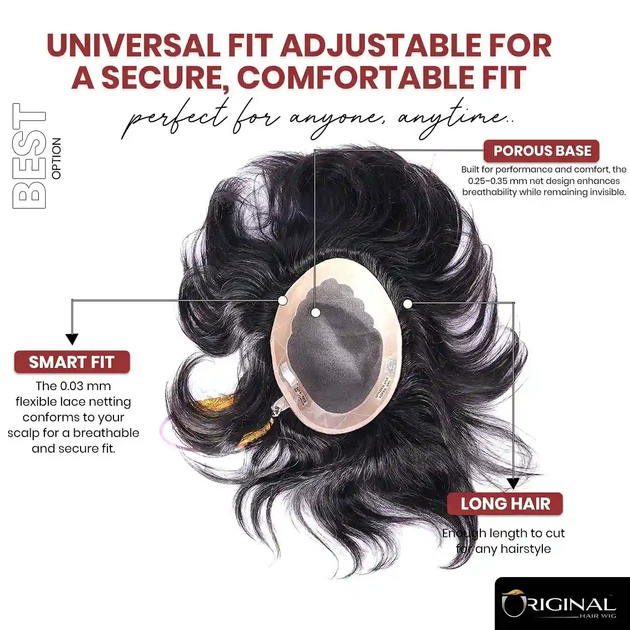 Golden USA Hair Patch Soft Lightweight Comfortable Natural Blend Hair System